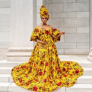 African Queen Maternity Dress n Scarf